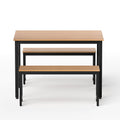 Artiss Dining Table Chairs Set 3PCS Metal Natural Oak Kitchen Desk