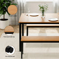 Artiss Dining Table Chairs Set 3PCS Metal Natural Oak Kitchen Desk