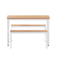 Artiss Dining Table Chair Set 3PC Metal Kitchen Furniture Bench