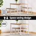 Artiss Dining Table Chair Set 3PC Metal Kitchen Furniture Bench