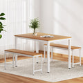 Artiss Dining Table Chair Set 3PC Metal Kitchen Furniture Bench