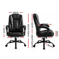 Artiss Massage Office Chair Executive Black PU Leather Gaming