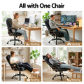 Artiss Massage Office Chair Executive Black PU Leather Gaming