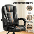 Artiss Massage Office Chair Executive Black PU Leather Gaming
