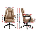 Artiss Massage Office Chair Executive Gaming Brown PU Leather