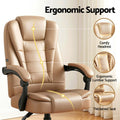 Artiss Massage Office Chair Executive Gaming Brown PU Leather