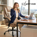 Artiss Massage Office Chair Executive Gaming Brown PU Leather