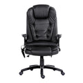 Artiss 8 Point Massage Office Chair Heated Seat Recliner PU Black