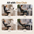 Artiss 8 Point Massage Office Chair Heated Seat Recliner PU Black