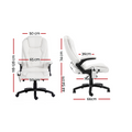 Artiss Massage Office Chair 8 Point Heated Recliner White PU
