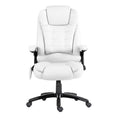 Artiss Massage Office Chair 8 Point Heated Recliner White PU