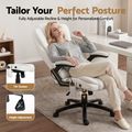 Artiss Massage Office Chair 8 Point Heated Recliner White PU