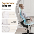 Artiss Massage Office Chair 8 Point Heated Recliner White PU