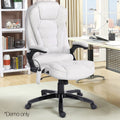 Artiss Massage Office Chair 8 Point Heated Recliner White PU