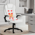 Artiss Massage Office Chair 8 Point Heated Recliner White PU
