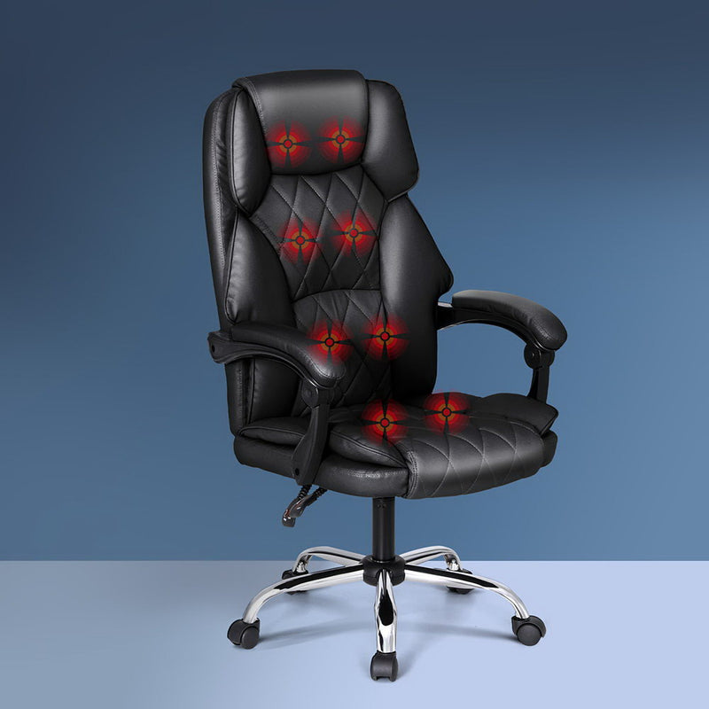 Artiss Massage Office Chair High Back Black Computer Chairs