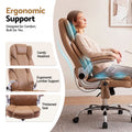 Artiss 8 Point Massage Office Chair PU Leather Brown