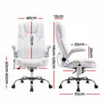 Artiss 8 Point Massage Office Chair White PU Leather