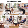Artiss 8 Point Massage Office Chair White PU Leather