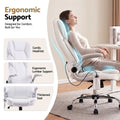 Artiss 8 Point Massage Office Chair White PU Leather