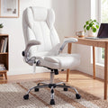 Artiss 8 Point Massage Office Chair White PU Leather