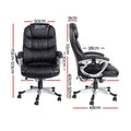 Artiss Massage Office Chair 8 Point Computer Chairs Heated Seat PU Leather Black