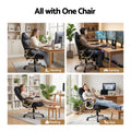 Artiss Massage Office Chair 8 Point Computer Chairs Heated Seat PU Leather Black
