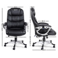 Artiss 8 Point Massage Office Chair Heated PU Black