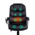 Artiss 8 Point Massage Office Chair Heated PU Black