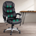 Artiss 8 Point Massage Office Chair Heated PU Black