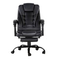 Artiss 2 Point Massage Office Chair PU Leather Footrest Black