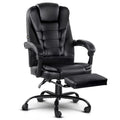 Artiss Massage Office Chair 2 Point PU Leather Footrest Black