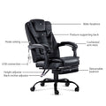 Artiss Massage Office Chair 2 Point PU Leather Footrest Black