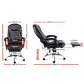 Artiss 8 Point Massage Office Chair PU Leather Black