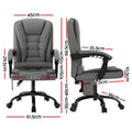 Artiss Massage Office Chair 2 Point Black Fabric