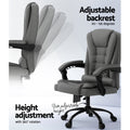 Artiss Massage Office Chair 2 Point Black Fabric