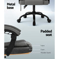Artiss Massage Office Chair 2 Point Black Fabric