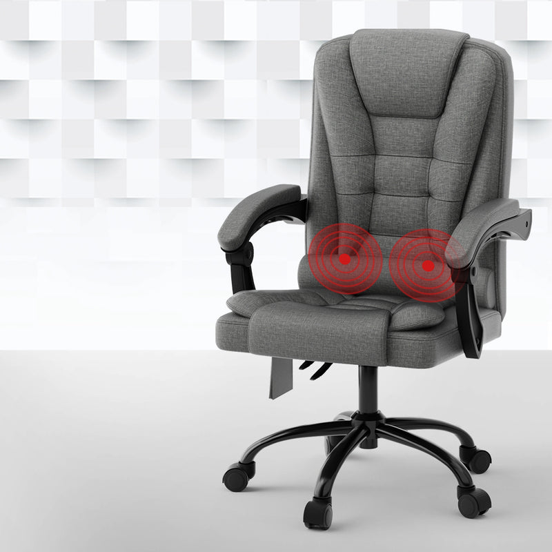 Artiss Massage Office Chair 2 Point Black Fabric