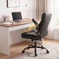 Artiss 2 Point Massage Office Chair Leather Mid Back Black