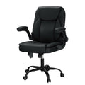 Artiss Massage Office Chair 2 Point Mid Back Leather Black