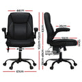 Artiss Massage Office Chair 2 Point Mid Back Leather Black