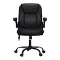 Artiss Massage Office Chair 2 Point Mid Back Leather Black