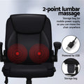 Artiss Massage Office Chair 2 Point Mid Back Leather Black