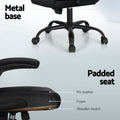 Artiss Massage Office Chair 2 Point Mid Back Leather Black