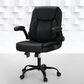 Artiss Massage Office Chair 2 Point Mid Back Leather Black