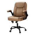 Artiss 2 Point Massage Office Chair Mid Back Leather Brown