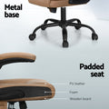 Artiss 2 Point Massage Office Chair Mid Back Leather Brown
