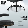 Artiss 2 Point Massage Office Chair Leather Grey Mid Back