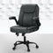 Artiss 2 Point Massage Office Chair Leather Grey Mid Back