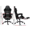Artiss Gaming Office Chair 2 Point Massage Footrest Black